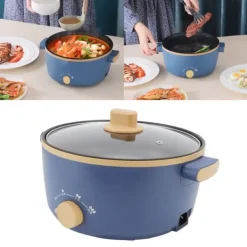 Elektriska Stekpannor & Wokar-800W elektrisk spis 2,5L 3 hastighetskontroll Enkellagers multifunktionell elektrisk grytkokare UK-kontakt 220V