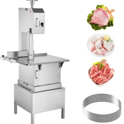 Köttskivare-2200W kommersiell elektrisk köttbandsåg i rostfritt stål, högpresterande bensågmaskin för effektiv köttbearbetning.