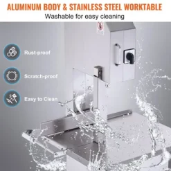 Köttskivare-2200W kommersiell elektrisk köttbandsåg i rostfritt stål, högpresterande bensågmaskin för effektiv köttbearbetning.