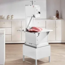 Köttskivare-2200W kommersiell elektrisk köttbandsåg i rostfritt stål, högpresterande bensågmaskin för effektiv köttbearbetning.