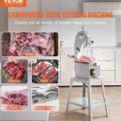 Köttskivare-1500W kommersiell elektrisk köttbandsåg i rostfritt stål, kraftfull och hållbar sågmaskin.