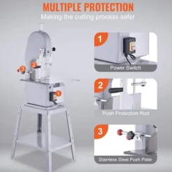 Köttskivare-1500W kommersiell elektrisk köttbandsåg i rostfritt stål, kraftfull och hållbar sågmaskin.