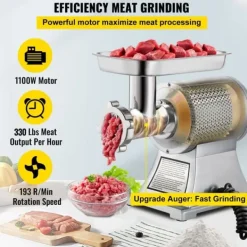 Matkvarnar-8500W Kommersiell rostfri stål 450 lbs Köttkvarn Skärblad Plåtplåt Korvstoppare