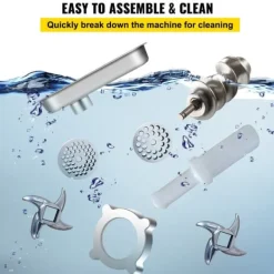 Matkvarnar-8500W Kommersiell rostfri stål 450 lbs Köttkvarn Skärblad Plåtplåt Korvstoppare