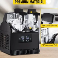 380W kommersiell slushmaskin med 2x2,5 L tank, bekväm manöverpanel, snabb kylning, användarvänlig design, bred applikation