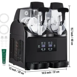 380W kommersiell slushmaskin med 2x2,5 L tank, bekväm manöverpanel, snabb kylning, användarvänlig design, bred applikation