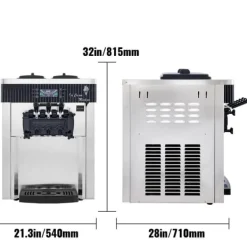 2200W 20-28L/H mjukglassmaskin med 2 x 6L behållare och 4 olika munstycken, 3 smaker, smart manöverpanel, genomtänkta detaljer