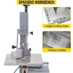 Köttskivare-850W 4-180mm 15m/s benskärmaskin med 380x365mm arbetsbord med skala, säker att använda, bred applikation