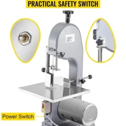 Köttskivare-850W 4-180mm 15m/s benskärmaskin med 380x365mm arbetsbord med skala, säker att använda, bred applikation