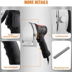 80W 100mm professionell turkisk kebabkniv, elektrisk sawama-kniv, kommersiell gyroskopskärare i rostfritt stål