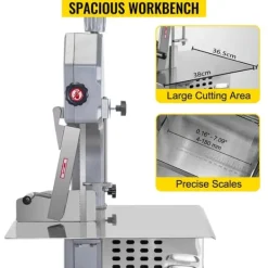850W 15m/s kommersiell benskärningsmaskin med 3 sågblad, rymlig arbetsbänk med skala, pålitliga skydd, användarvänliga detaljer