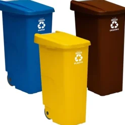 Källsorteringskärl-Wellhome Soptunna 330l Pk3589 3 Enheter Guld