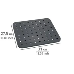 Mattor & Galler Till Diskhoar-WENKO Crystal Diskbänk, Diskbänksmatta Repskydd, Diskskydd, Plast, 27,5 x 31 cm, Grå