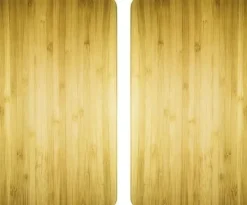 Skärbrädor-Wenko Glasskyddsplattor WOODEN LOOK för spis - 2 stycken, WENKO