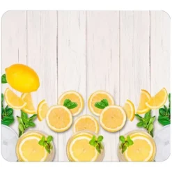 Karottunderlägg-WENKO Huvbotten, Köksstänk, "Citroner", härdat glas, 56x50 cm, Flerfärgad