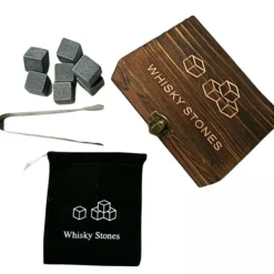 Whiskystenar-Whiskey Stenar i lyxig presentask i trä