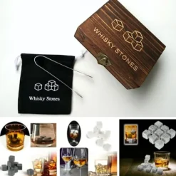 Whiskystenar-Whiskey Stenar i lyxig presentask i trä