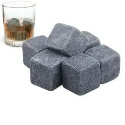 Whiskystenar-Whiskey Stones - TRIXES - Set med 9 st - Sammetspåse - Späds inte ut - Kyls snabbt