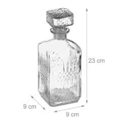 Karaffer-Whiskydekanter, 23x9x9 cm, Transparent