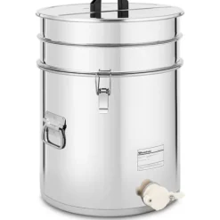 Wiesenfield - Honungshink - 30 L - med sil, lock och tryckkran - rostfritt stål