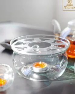 Wilmax | kaffe- och tevärmare i borosilikatglas | håller drycker varma i upprätt läge, diskmaskinssäker, stabil, presentidé, passar alla tekannor