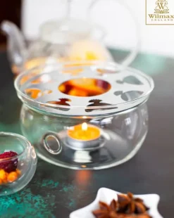 Wilmax | kaffe- och tevärmare i borosilikatglas | håller drycker varma i upprätt läge, diskmaskinssäker, stabil, presentidé, passar alla tekannor