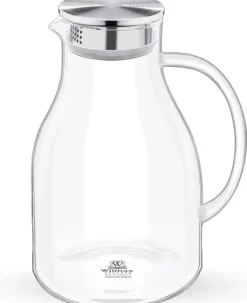 Wilmax glaskaraff 2,5 L i borosilikat, rostfritt lock