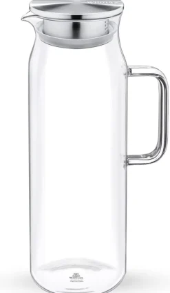Karaffer-Wilmax glaskaraff 1,5 L i borosilikatglas, filter & stållock