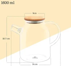 Tebryggare-Wilmax glastekanna 1,6 L med bambulock – spissäker