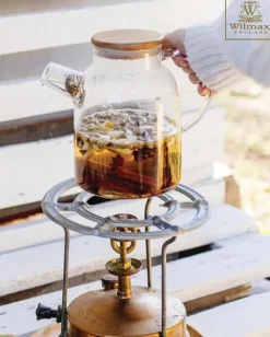 Tebryggare-Wilmax glastekanna 1,6 L med bambulock – spissäker