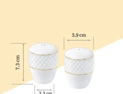 Wilmax salt- & pepparströare i porslin, Diamond