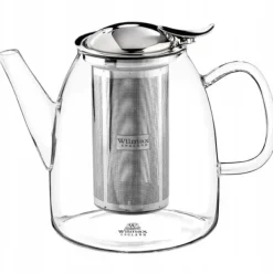 WILMAX Tekanna Glas 600 ml – Värmebeständig Tebryggare med Rostfritt Stål Filter | Thermo Glass