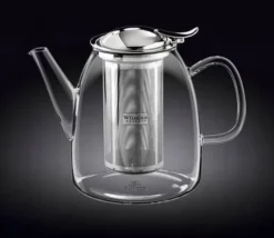 WILMAX Tekanna Glas 600 ml – Värmebeständig Tebryggare med Rostfritt Stål Filter | Thermo Glass