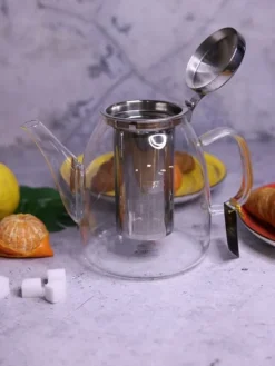 WILMAX Tekanna Glas 600 ml – Värmebeständig Tebryggare med Rostfritt Stål Filter | Thermo Glass