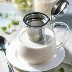 Wilmax tekanna i glas 600 ml med stålfilter, spissäker