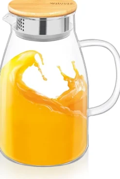 Wilmax termos-glaskaraff 1,9 L, borosilikat, bambulock