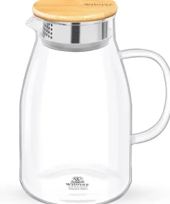 Wilmax termos-glaskaraff 1,9 L, borosilikat, bambulock