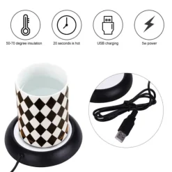 Wood Grain USB Cup Warmer - Håll din dryck varm