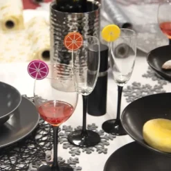 8x färgglada markörer för glas, drycker, dekorationer