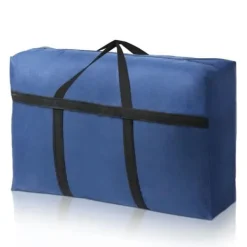 1X130 L Fällbar Förvaringspåse för Säng Under, Stor Förvaringsorganisatör för Kläder, Påse för Duntäcke, Filtrar (88x58x26, Blå)