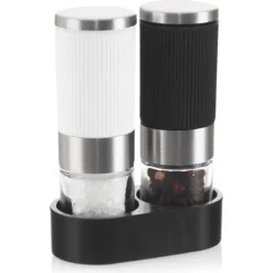 Salt- & Pepparströare-2x Pepparsalt Kryddkvarn Set med Stativ