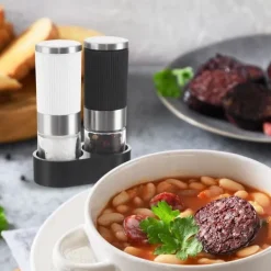 Salt- & Pepparströare-2x Pepparsalt Kryddkvarn Set med Stativ