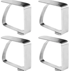 Dukclips & -Vikter-4x stålklämmor hållarklämma för bordsduk, vaxduk, bordsskiva