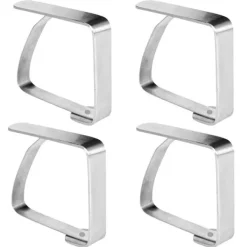 4x stålklämmor hållarklämma för bordsduk, vaxduk, bordsskiva