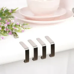 4x stålklämmor hållarklämma för bordsduk, vaxduk, bordsskiva