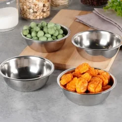 4x stålskål för dipsås, såsbåt, dipskål, salladsskål 11 cm 250 ml