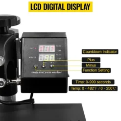 Ångpressar-38X38cm 2-i-1 multifunktionell värmepressmaskin med digital kontrollpanel, snabb uppvärmning, effektiv överföring, lätt att använda