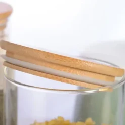 Förvaringsburkar-4x1300ml Förvaringsburkar i Borosilikatglas med Lufttät Lock (10x20cm)