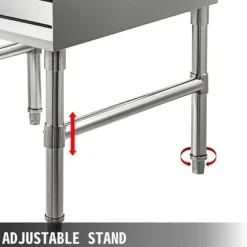 910x470x825 mm spritställ i rostfritt stål med 4 trappsteg och 3-tums bakstänk, stor kapacitet, justerbart stativ, genomtänkt design