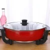 Elektriska Stekpannor & Wokar-Yuanyang Hot Pot - Elektrisk hotpot-gryta - 6 L - 1300 W - Delad 2 smaker - Rostfritt stål - Röd